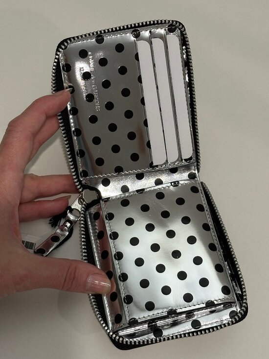 Comme des Garcons Handbags - RARE Comme des Garçons Medium Classic Wallet Optical Group Dot Silver